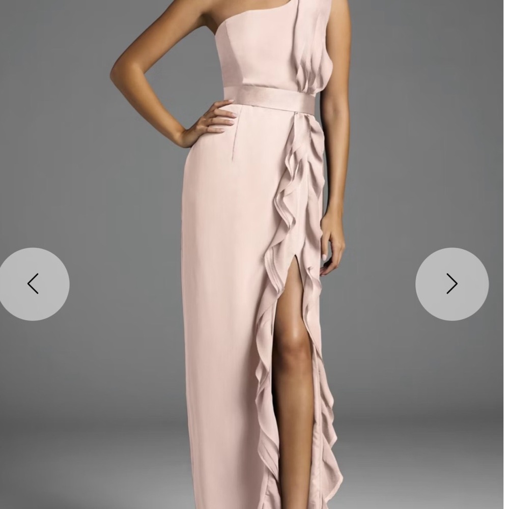 White by Vera Wang Blush One-Shoulder Dress
